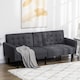 image 2 of HOMCOM Click Clack Sofa Bed, Linen-Feel Fabric 3 Seater Sofa for Living RoomSpare RoomGuest Room, Bed Settee with Cup Holders, Grey