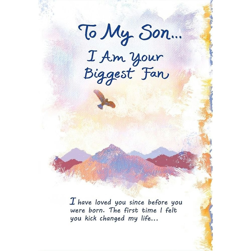 image 1 of To My Son Your Biggest Fan Sentimental Verses Keepsake Greeting Card