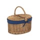 image 1 of Light Steamed Oval Lidded Wicker Basket with Lining Blue | Blue | One Size