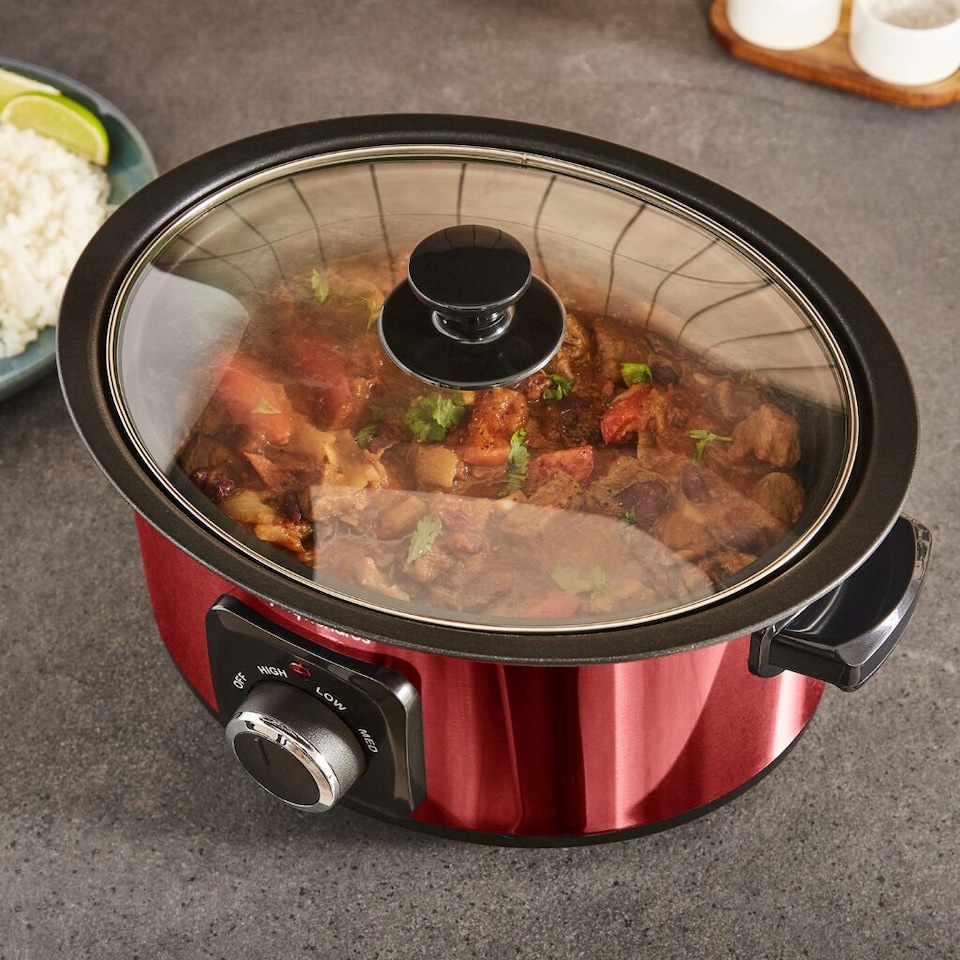 image 1 of Morphy Richards Accents Sear & Stew 3.5L Slow Cooker Red