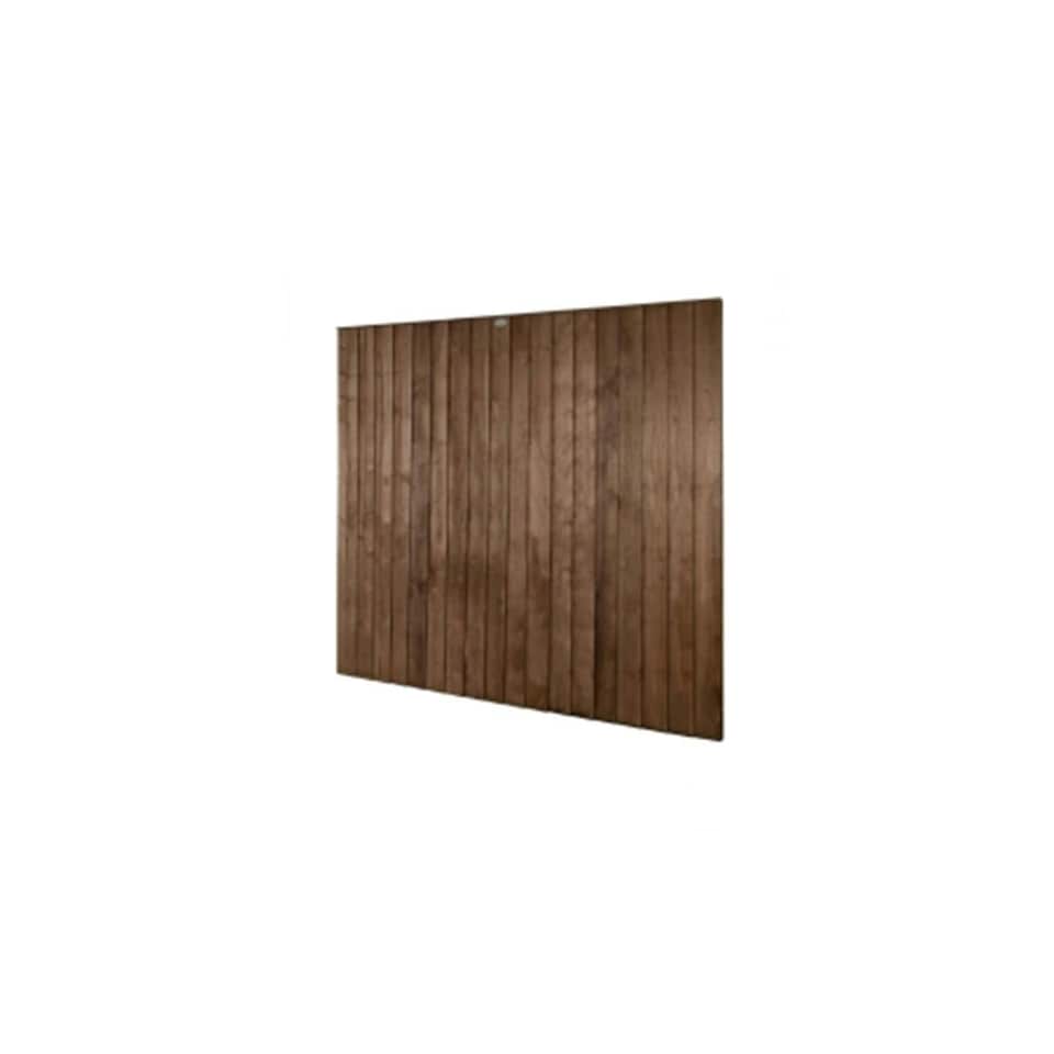 image 1 of Pack of 21 (Total 21 Unit) Vertical Brown Pressure Treated Closeboard Fence Panel - 6ft x 6ft (1.8m x 1.8m)