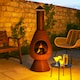 image 3 of JSH Outdoor Fire Chiminea 110cm Log Burner Patio & Garden Heater Easy-Assemble Lightweight Wood Burner - Black or Rust | Bronze