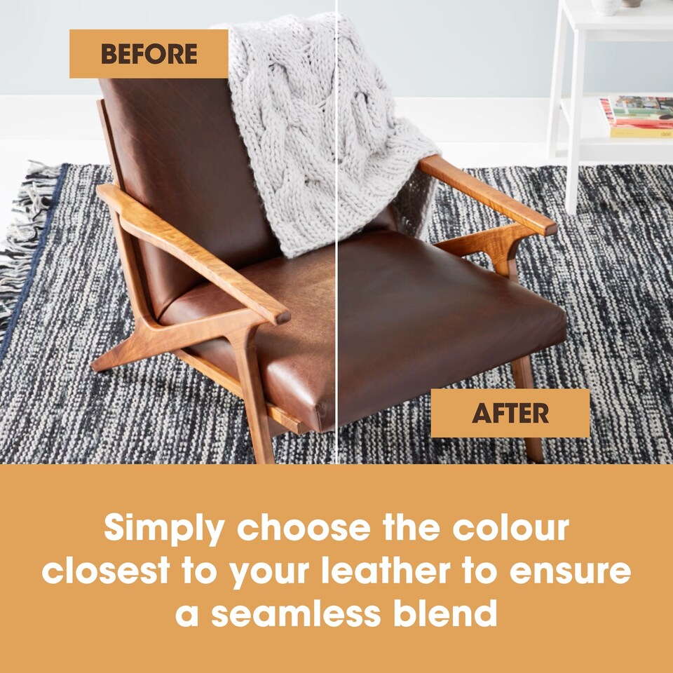 image 1 of Furniture Clinic Leather Recolouring Balm (Medium Brown) - Colour Restorer for Sofas, Chairs, Car Seats & More - Covers Scratches, Scuffs & Fading - 16 Shades Available
