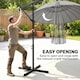 image 6 of Outsunny 2.7 m Cantilever Shanghai Parasol w/ Crank Handle, Cross Base, Grey | Grey | 2.7m x 2.7m x2.60m