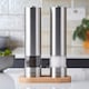image 2 of Cooks Professional Electric Salt & Pepper Mill Set with Bamboo Base | Adjustable Grind Settings | Simple One-Button Operation | Stainless Steel / Bamboo