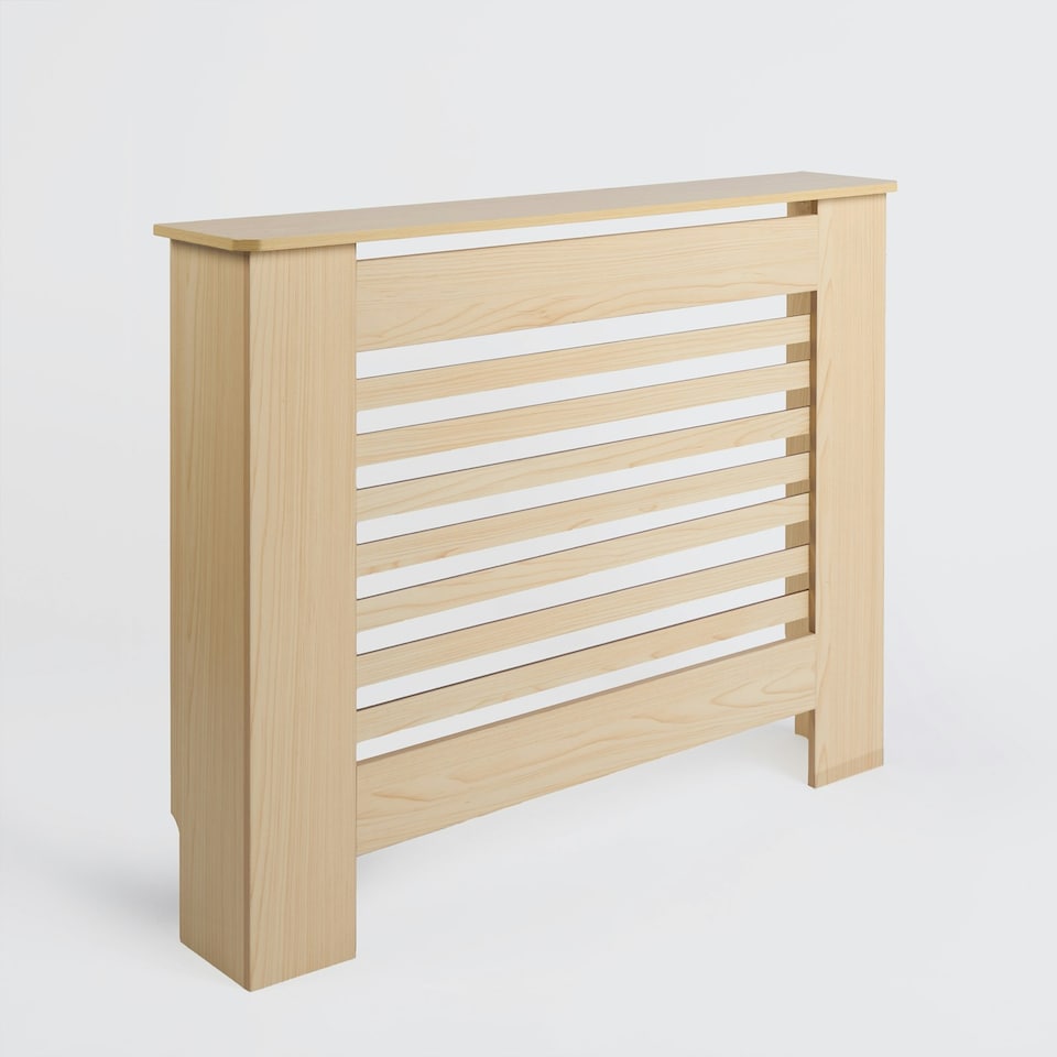 image 1 of OHS MDF Horizontal Slat Grilled Radiator Cover, Small - Natural Wood Brown | Natural Wood