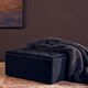 image 3 of Interiors by Premier Square Black Velvet Ottoman, Stylish Padded Velvet Footstool, Compact Upholstered Pouffe for Living Room Black