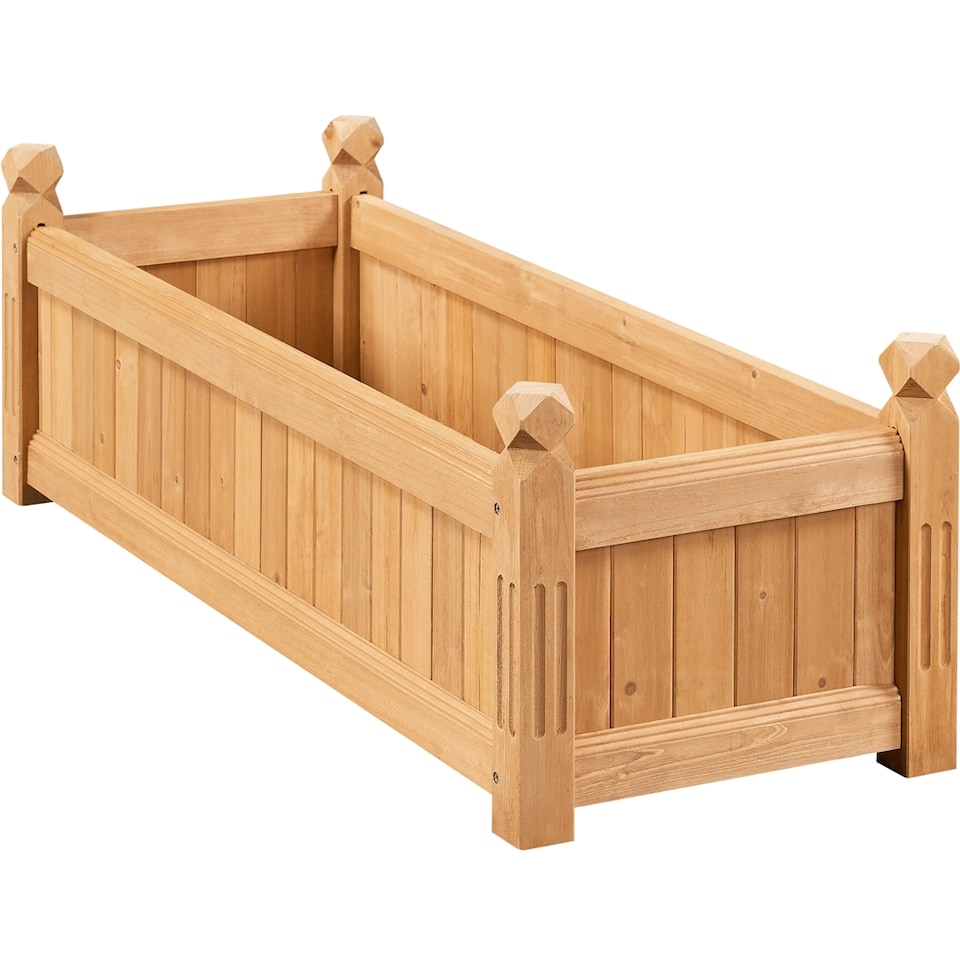 image 1 of Yaheetech Wood Rectangular Garden Planter-110.5 cm L