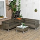 image 8 of Outsunny 4Pcs Patio Rattan Sofa Garden Furniture Set with Table Cushions Orange