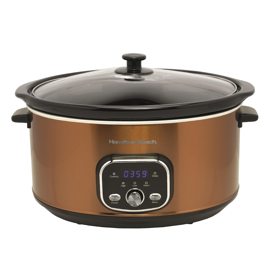 image 1 of Hamilton Beach 6.5L Digital Oval Slow Cooker Copper