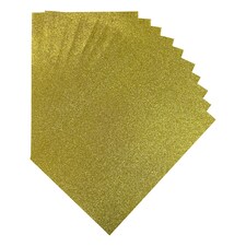 Pack of 10 A4 Coloured Glitter Card 230gsm Sheets Yellow | Yellow | A4