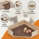 image 4 of NOVECRAFTO Corner Wall-Mounted Cat Bed – Sonoma Oak Beige – Brown Cushion – 35cm Wide – Space-Saving Shelf Holds up to 30kg for Cats