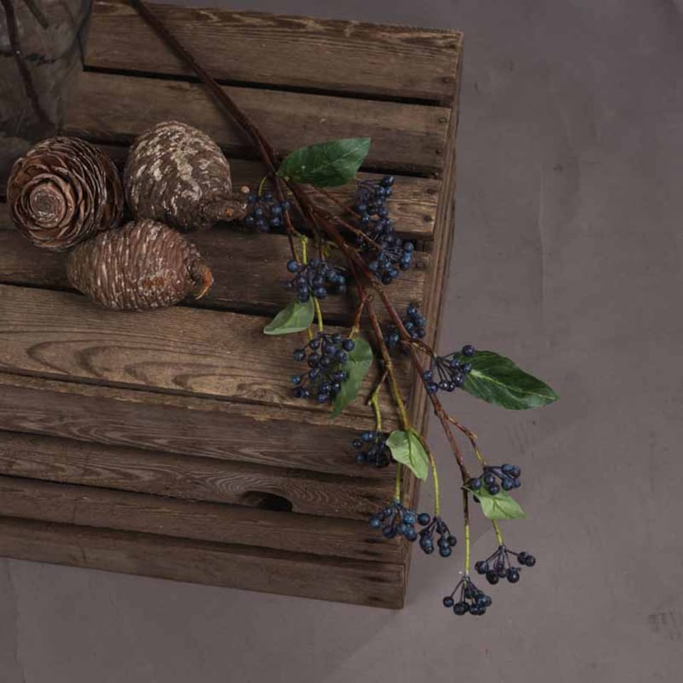 image 1 of Viburnum Berry Artificial Plant - Plastic - L11 x W11 x H80 cm - Blue