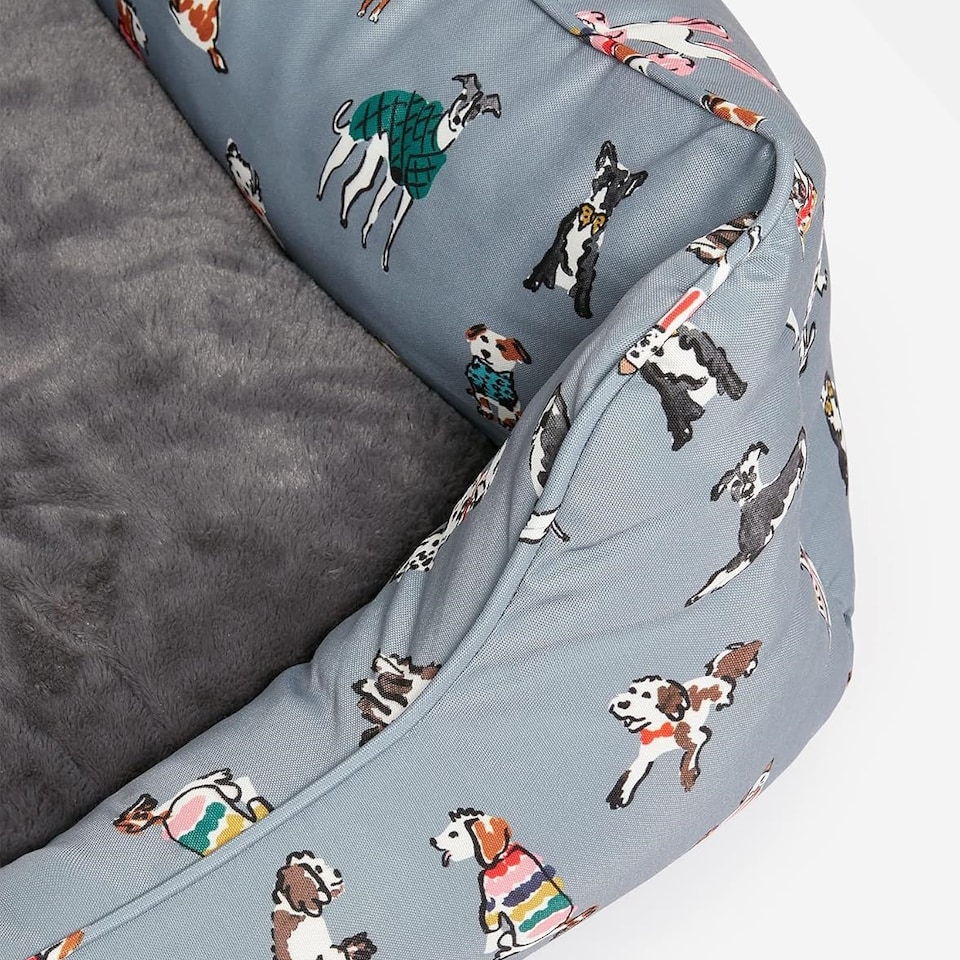 image 1 of Joules Rainbow Dog Box Bed | Grey | L | 1