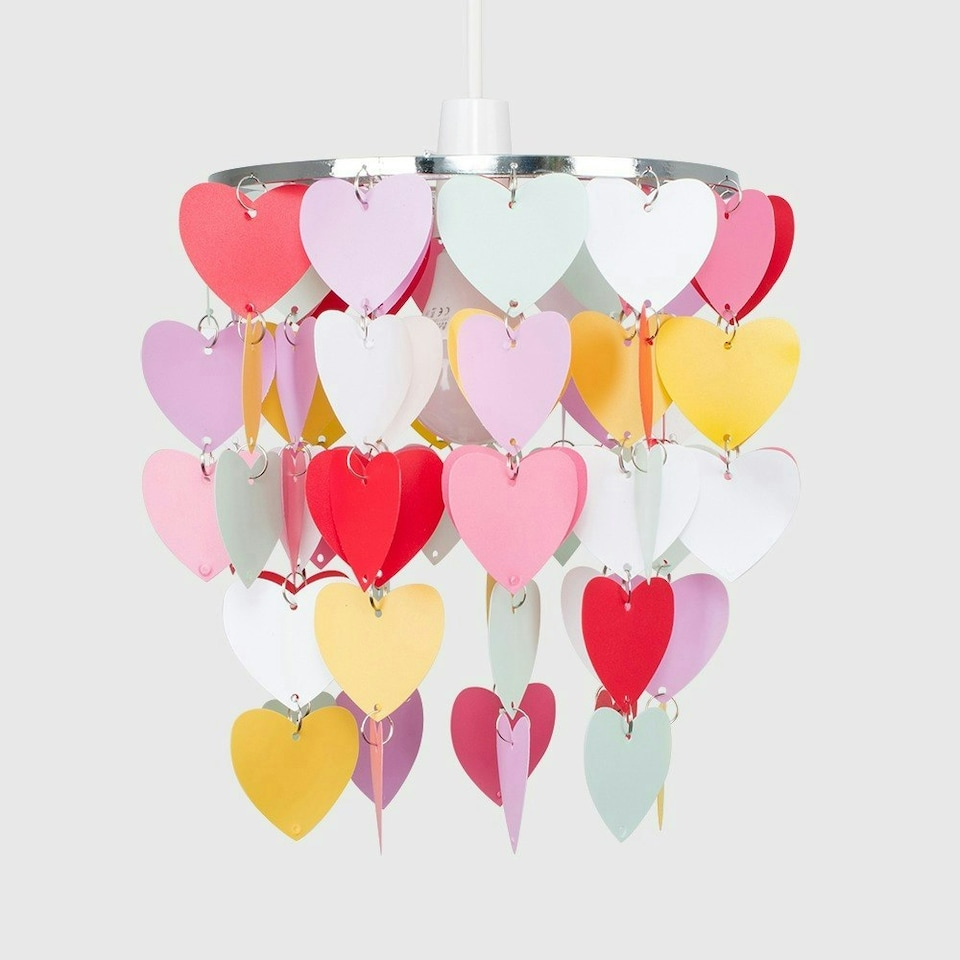 image 1 of ValueLights Heart Silver Ceiling Pendant Shade Multi