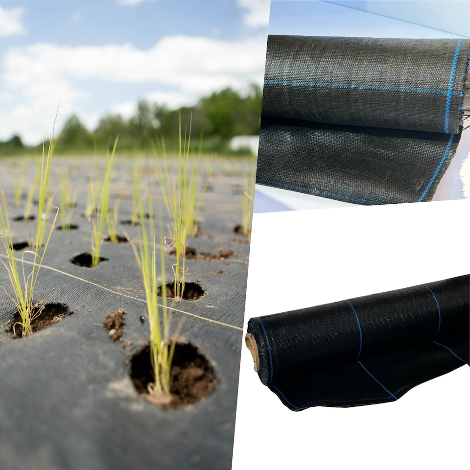 image 1 of Pegdev Polywoven Groundcover Fabric 1m Width Weed Control Tear-Resistant Permeable 45m