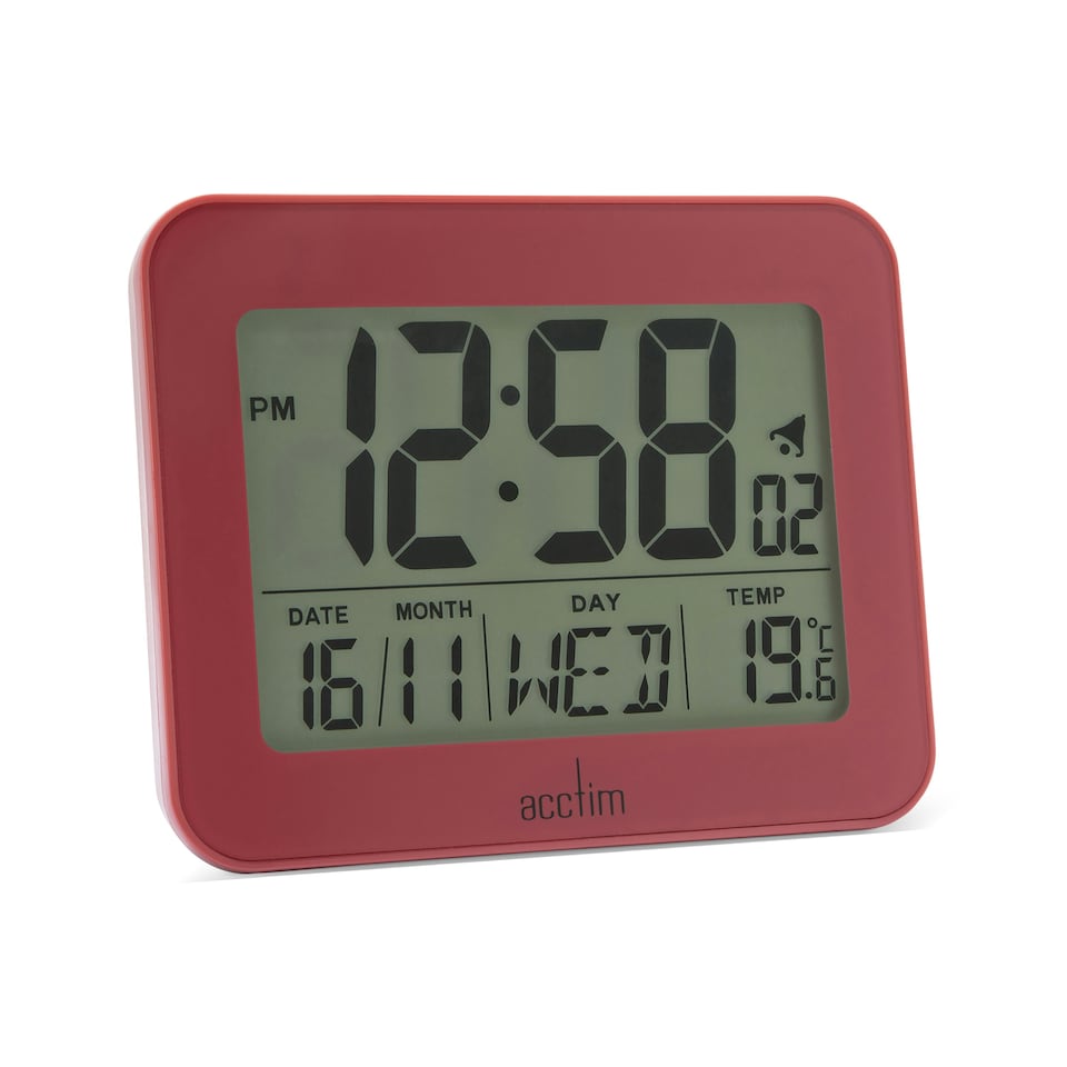 image 1 of Acctim Otto Superbrite® Digital Bedside Alarm Clock Red | Spice