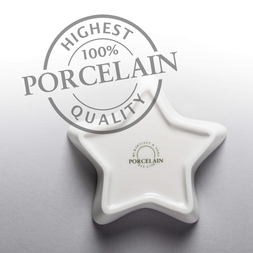 image 1 of Wm Bartleet & Sons Porcelain Mini Star Dish, Set of 4 White