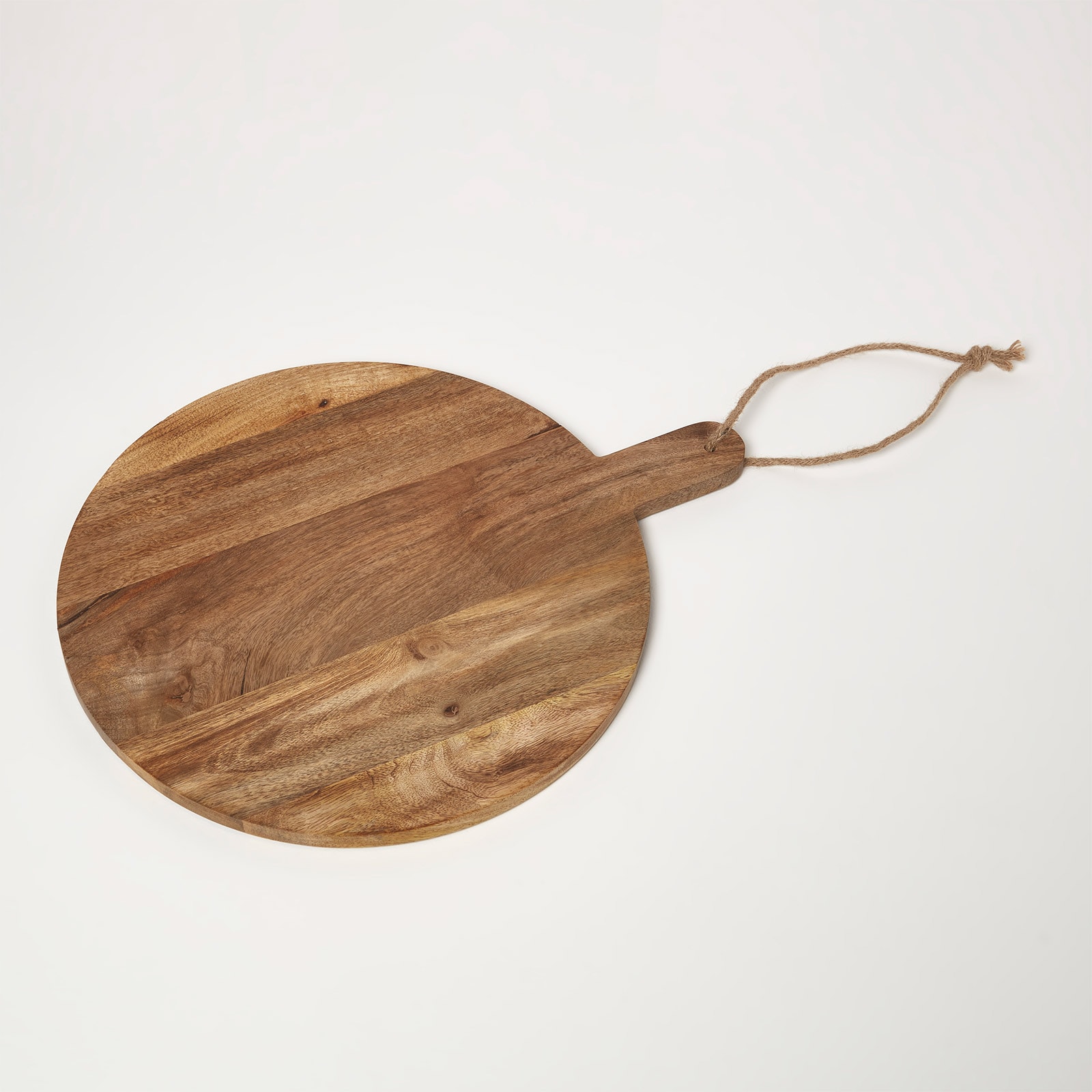 Homescapes Round Mango Wood Chopping & Serving Board - 40 cm in Natural