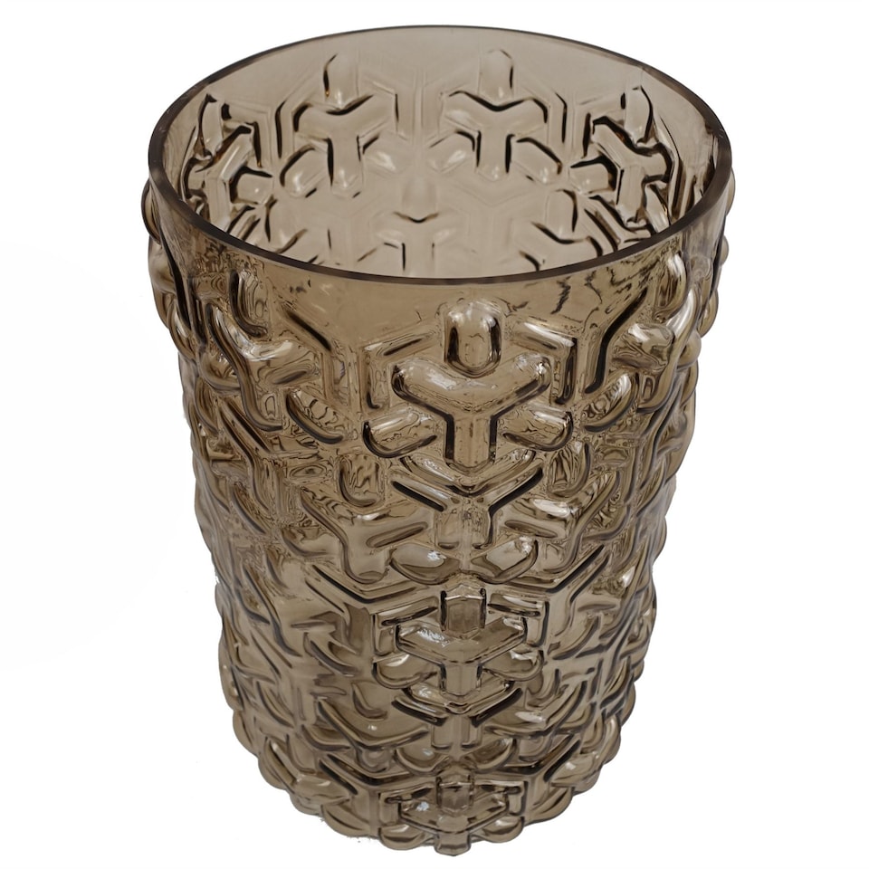image 1 of Glass Vase Embossed Chestnut Glass Vase 26cm Botanik | Brown | 26