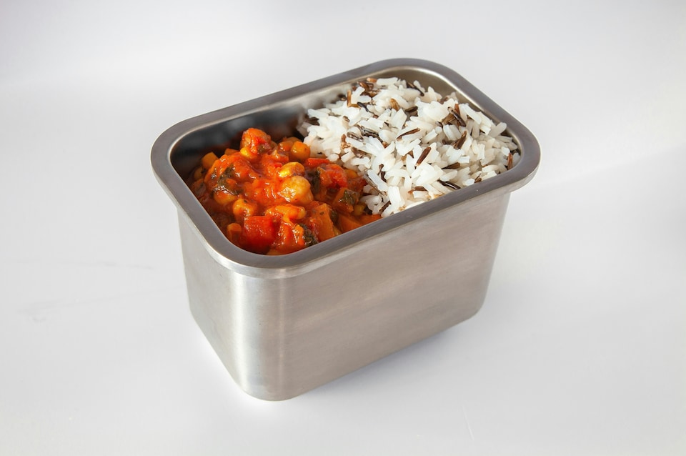 image 1 of MasterClass Food Container with Lid 1-Litre Stainless Steel Microwave Safe