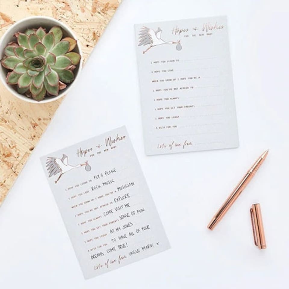 image 1 of Baby Shower Hopes & Wishes Cards - Pack of 10