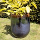 image 1 of Primrose Terracotta Tall Round Honey Pot Style Planter In Grey and Blue 42cm