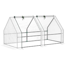 Outsunny Mini Small Greenhouse with Steel Frame & PE Cover & Window