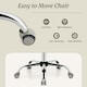 image 8 of COSTWAY Adjustable Rolling Upholstered Accent Armchair Grey