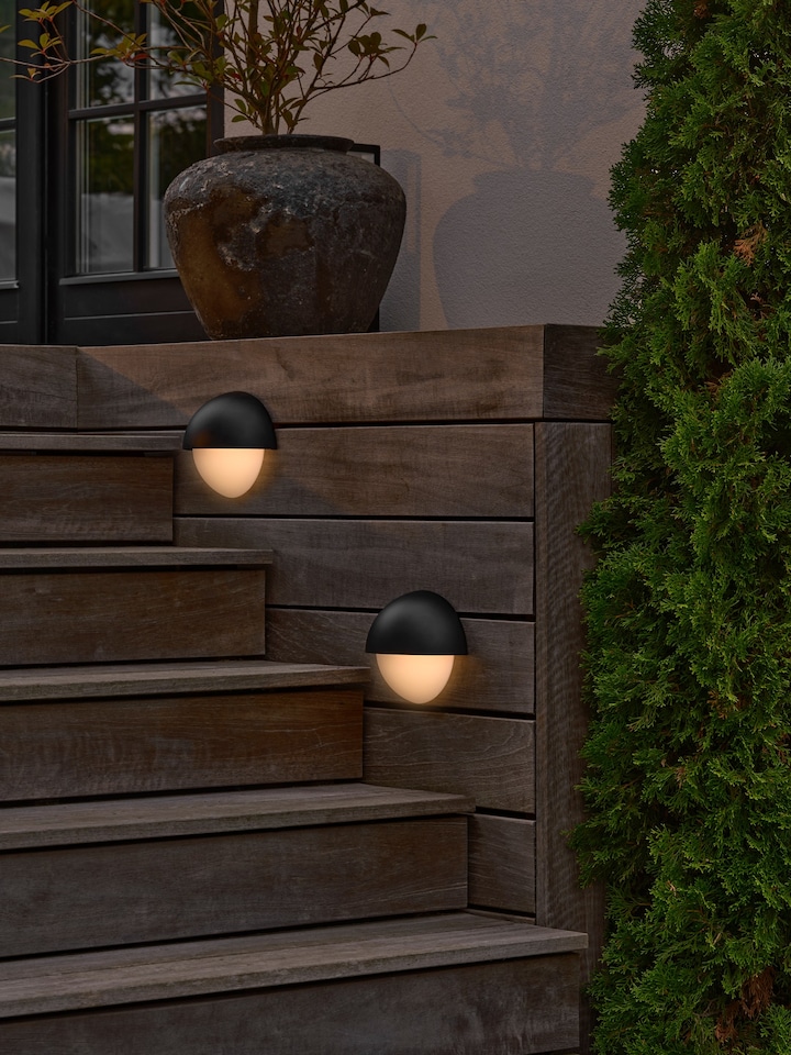 image 1 of Nordlux Scorpius Outdoor Wall Light Black Plastic Solar E14 Sensor Weatherproof - Mains Powered, IP44 | Black | Black