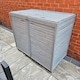 image 1 of 1.35m x 1.14m Large Grey Wooden Outdoor Garden Double Wheelie Bin Store Storage for 2 Bins