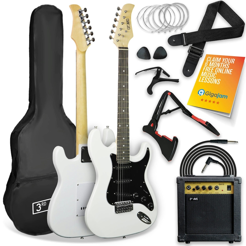 image 1 of 3rd Avenue Full Size Electric Guitar Pack with Amp Orange
