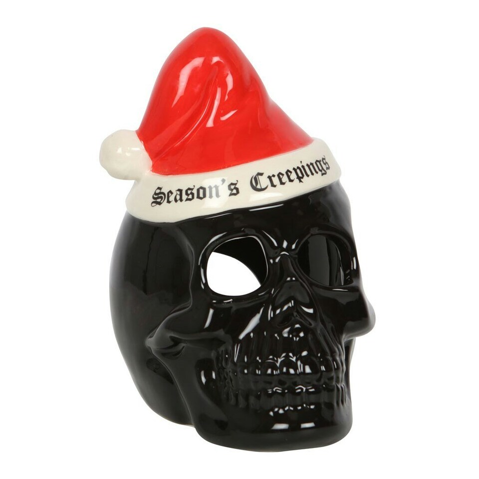 Something Different Seasons Creepings Skull Christmas Tealight Holder