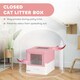 image 10 of PawHut Hooded Cat Litter Box, Pet Toilet w/ Scoop, Tray - Pink Pink