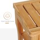 image 7 of HOMCOM 45cm 2-Tier Slatted Shower Bench Storage Seat w 4 Legs Comfortable Safe Bathroom Stool Spa Bath Organiser
