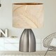 image 4 of First Choice Lighting Set of 2 Valentina Brushed Chrome Touch Lamps with Champagne Embossed Shades Silver | Gold