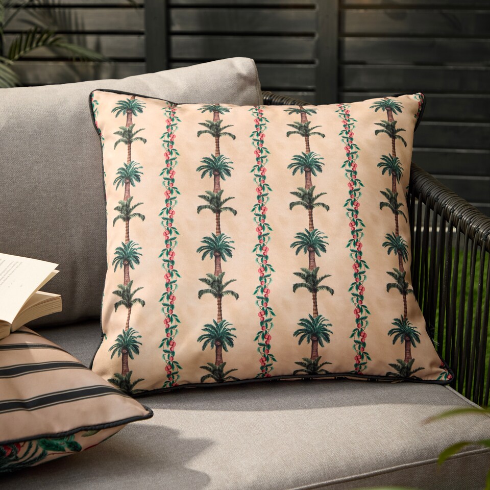image 1 of Wylder Monkey Palm Stripe Outdoor Cushion