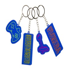 Pack of 12 Gamer Design Keychains - Treat or Trick Theme Party Bag Filler