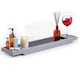 image 1 of Luxury Bamboo Bath Caddy Tray Wood Bathtub Storage Organizer Grey