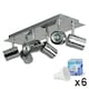 image 2 of ValueLights Rectangular 6 Way Adjustable Ceiling Spotlight in a Silver Chrome Finish - Complete Branded 5w LED Bulbs 6500K Cool White