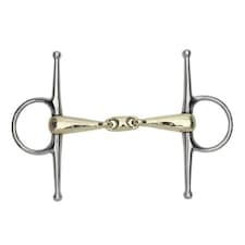 Shires Brass Lozenge Horse Snaffle Bit - Brass - 4.5in