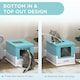 image 9 of PawHut Hooded Cat Litter Box, Pet Toilet w/ Scoop, Tray - Light Blue Blue