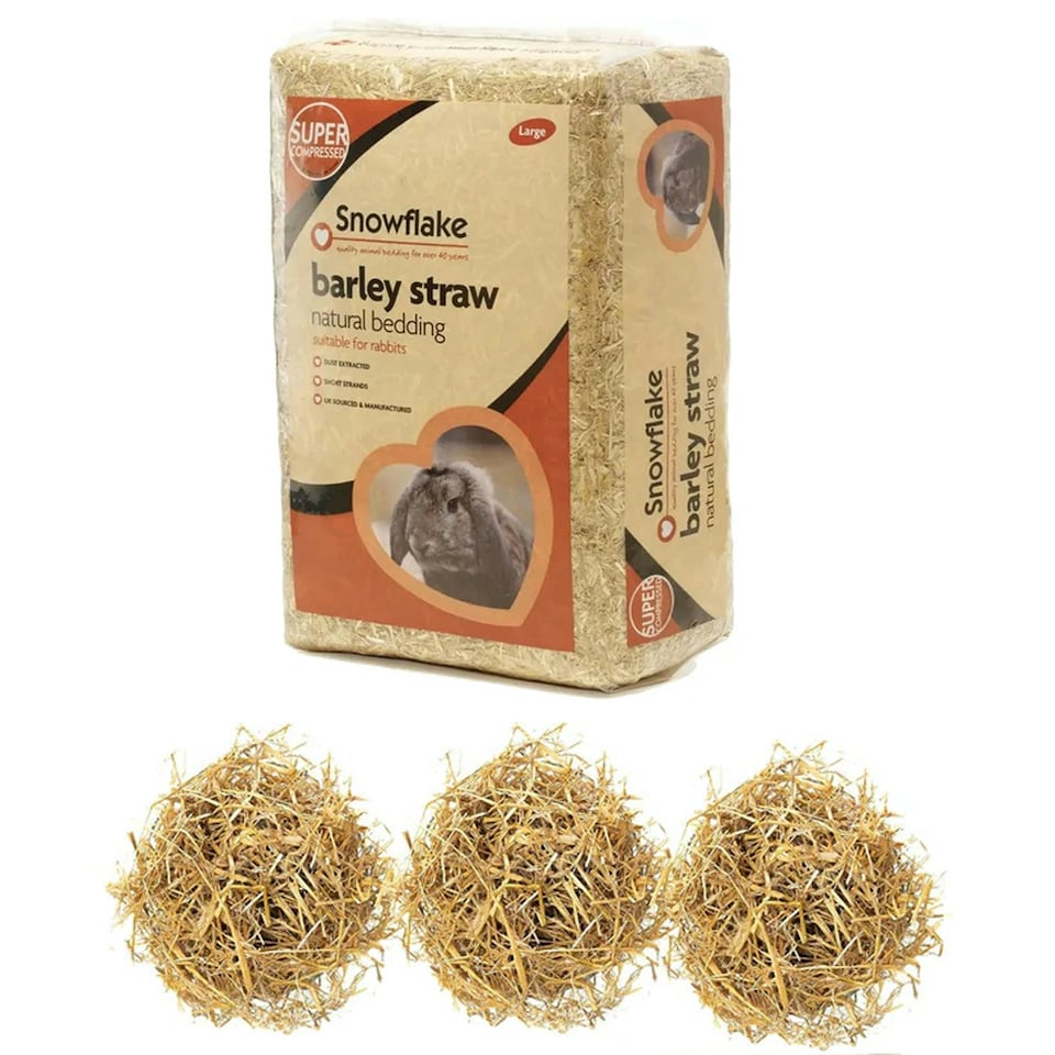image 1 of 3 Bags 1.6kg Super Compressed Natural Soft Flake Barley Straw For Animal & Pet Bedding