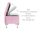 image 4 of Londona 90cm Chesterfield Ottoman Storage Bench - Plush Velvet Shoe Bench - Pink Upholstery Footstool with Storage