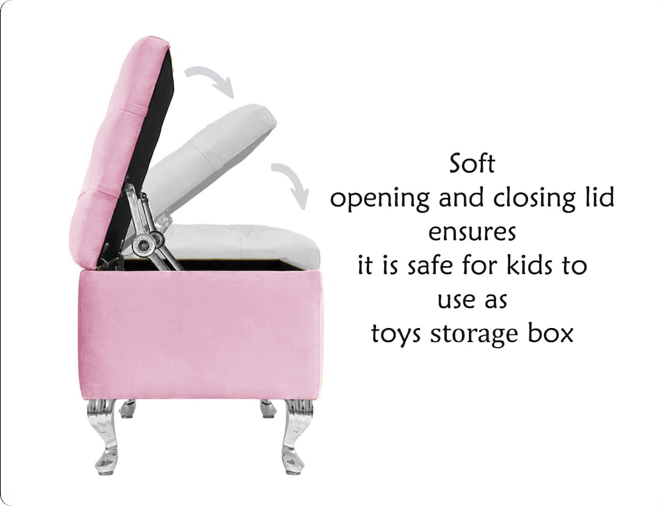 image 1 of Londona 90cm Chesterfield Ottoman Storage Bench - Plush Velvet Shoe Bench - Pink Upholstery Footstool with Storage
