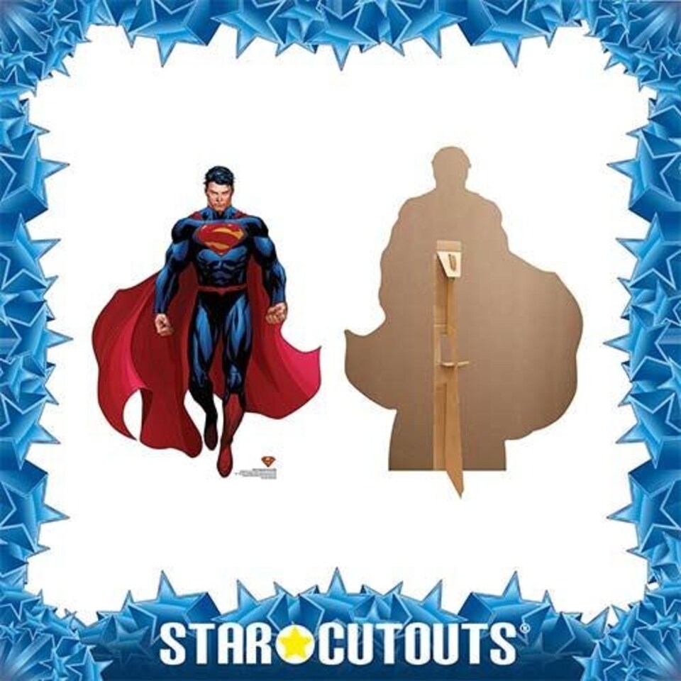 image 1 of Superman Cartoon Style DC Comics Small Star Mini Cardboard Cutout 92cm