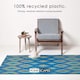 image 2 of Homescapes Outdoor Rug Luxury Waterproof Reversible Recycled, For Garden, Amber Ikat Blue | 180 x 270 cm