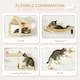image 3 of PawHut Cat Wall Furniture Condo Perches Scratch Posts Steps 8 Piece Beige