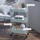 image 7 of HOMCOM 3 Tier Rolling Utility Cart with 3 Mesh Basket, Light Blue