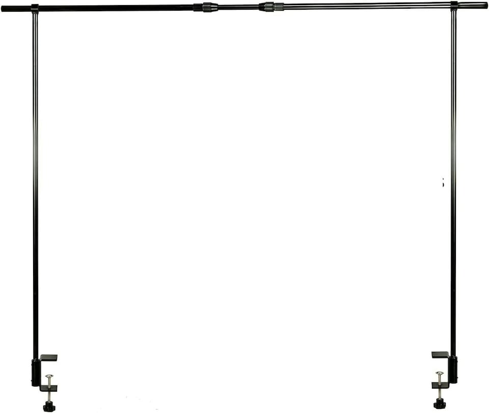 image 1 of Premier Extendable Over Table Pole Display Stand with Clamps Black 1.3-1.9m